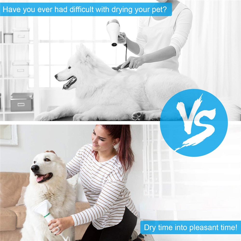 2-in-1 Portable Dog Hair Dryer & Grooming Brush — Quiet, Fast-Drying Pet Blow Dryer