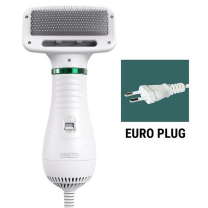 2-in-1 Portable Dog Hair Dryer & Grooming Brush — Quiet, Fast-Drying Pet Blow Dryer