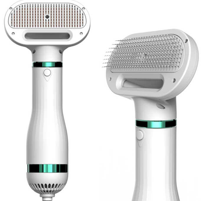 2-in-1 Portable Dog Hair Dryer & Grooming Brush — Quiet, Fast-Drying Pet Blow Dryer