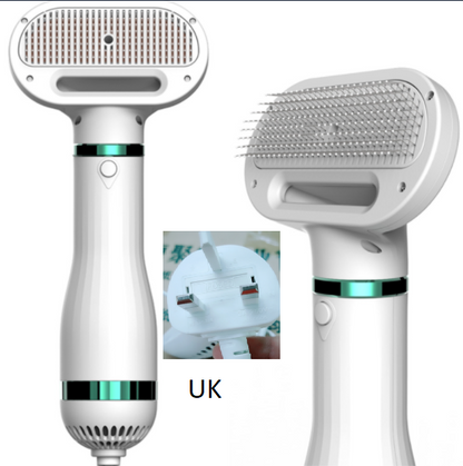 2-in-1 Portable Dog Hair Dryer & Grooming Brush — Quiet, Fast-Drying Pet Blow Dryer