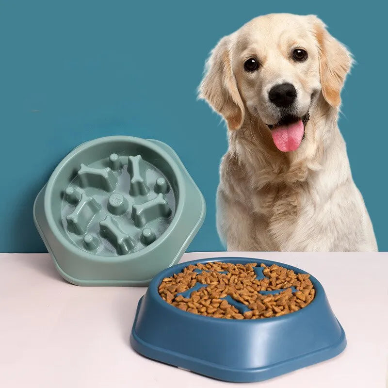Slow Feeder Dog Bowl — Anti-Gulping Puzzle Bowl for Healthy, Mindful Eating