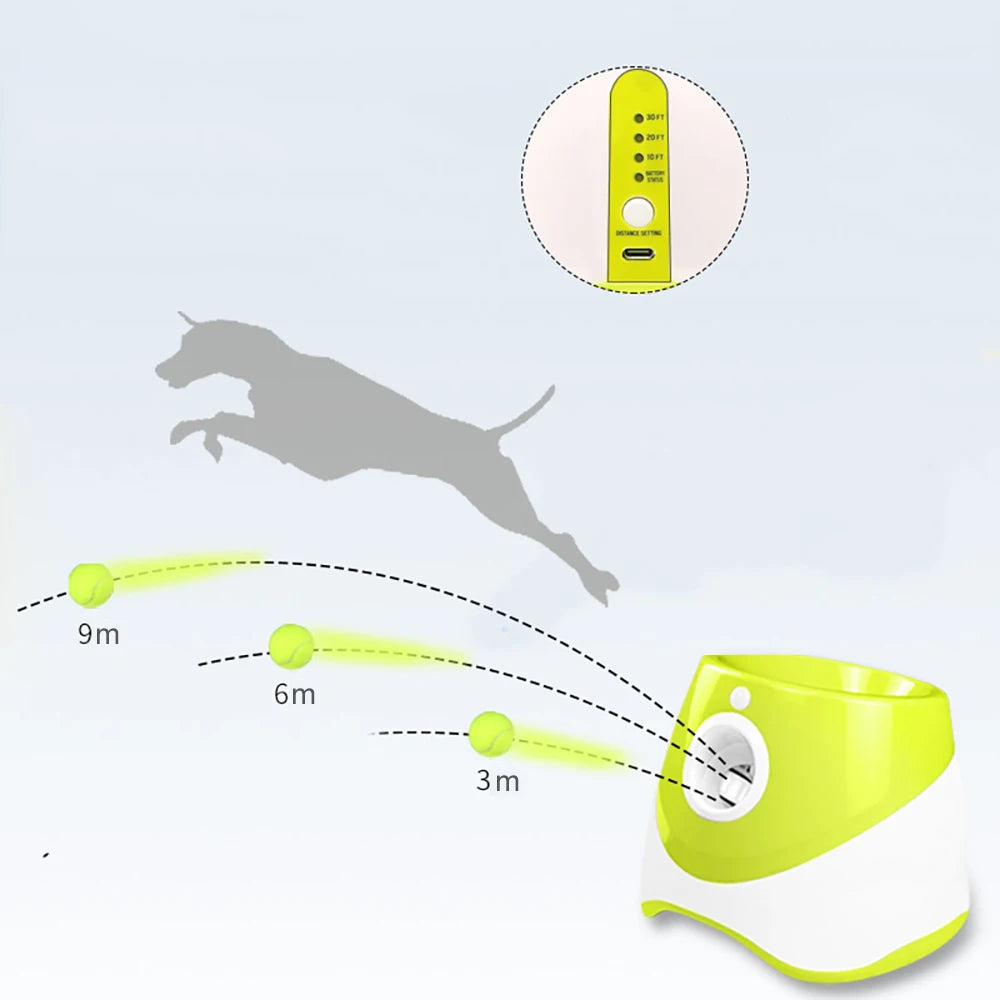 Automatic Tennis Ball Launcher for Dogs — Interactive Fetch Machine for Indoor & Outdoor Play