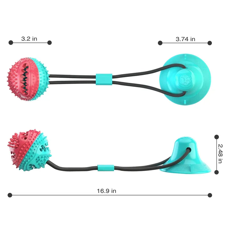 Suction Cup Dog Toy — Interactive Tug & Chew Ball for Solo Play