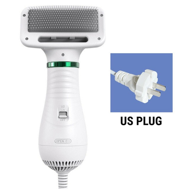 2-in-1 Portable Dog Hair Dryer & Grooming Brush — Quiet, Fast-Drying Pet Blow Dryer