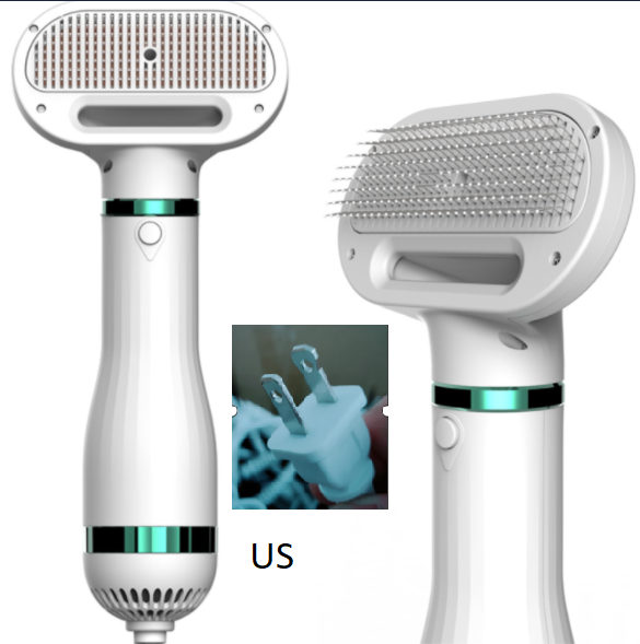 2-in-1 Portable Dog Hair Dryer & Grooming Brush — Quiet, Fast-Drying Pet Blow Dryer