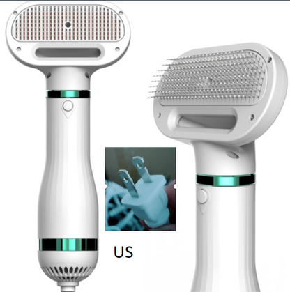 2-in-1 Portable Dog Hair Dryer & Grooming Brush — Quiet, Fast-Drying Pet Blow Dryer