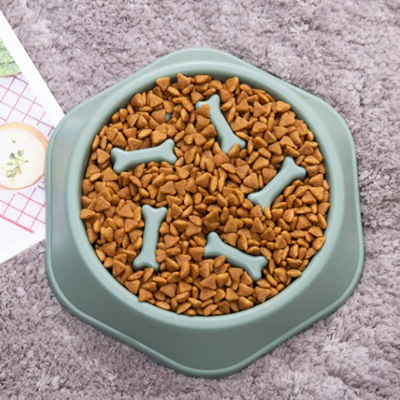 Slow Feeder Dog Bowl — Anti-Gulping Puzzle Bowl for Healthy, Mindful Eating