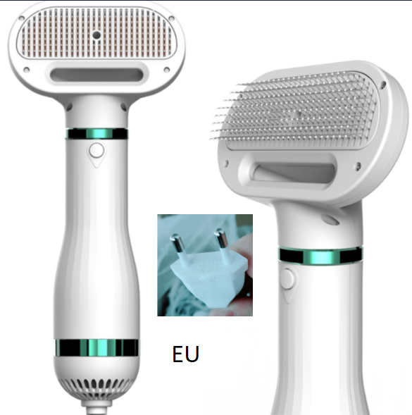 2-in-1 Portable Dog Hair Dryer & Grooming Brush — Quiet, Fast-Drying Pet Blow Dryer