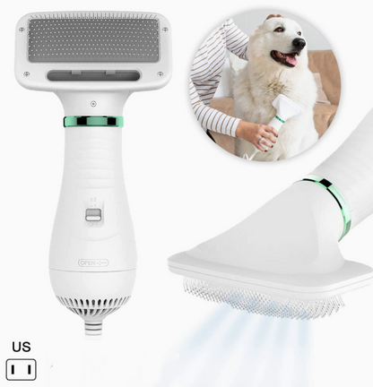 2-in-1 Portable Dog Hair Dryer & Grooming Brush — Quiet, Fast-Drying Pet Blow Dryer