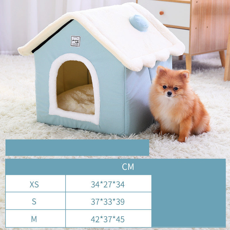 Cozy Enclosed Dog Kennel House — Indoor Pet Bed Cave for Small & Medium Dogs